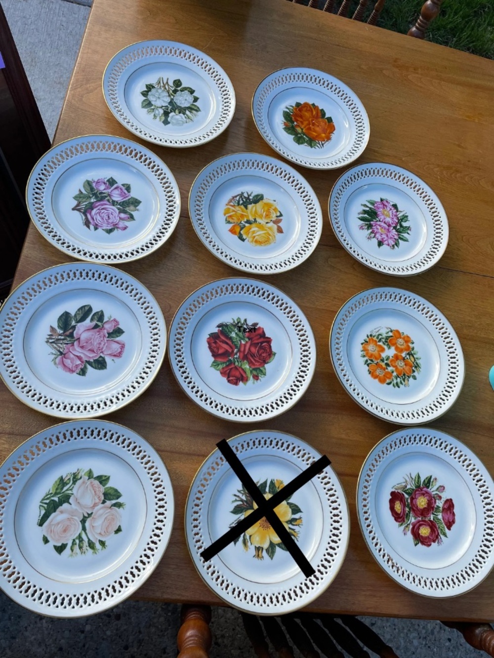 10 Plates from The 12 Rose Plates Bing & Grondahl Denmark Danbury Mint F…